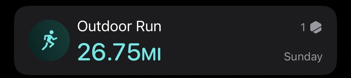 Apple Workout summary cards highlighting pace by mile split